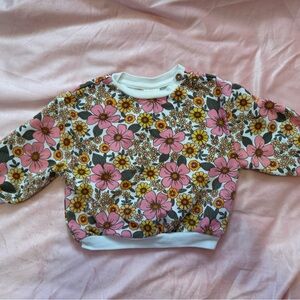 Cat & Jack Retro Floral Sweatshirt, Size 12M
